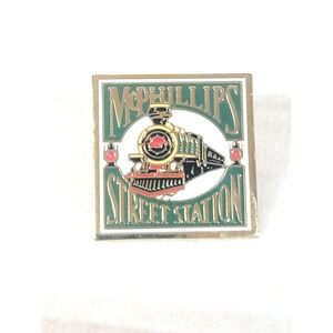Vintage McPhillips Street Station Train Winnipeg Canada Enamel Lapel Hat Pin
